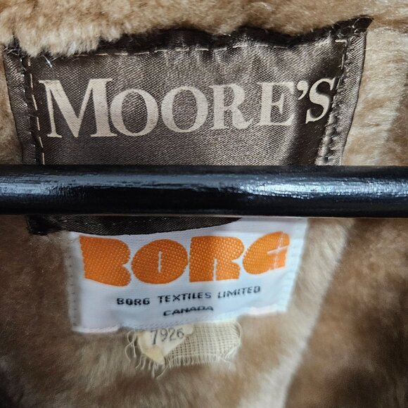 Vintage Mens Suede Tan Shearling Jacket - Picture 2 of 3